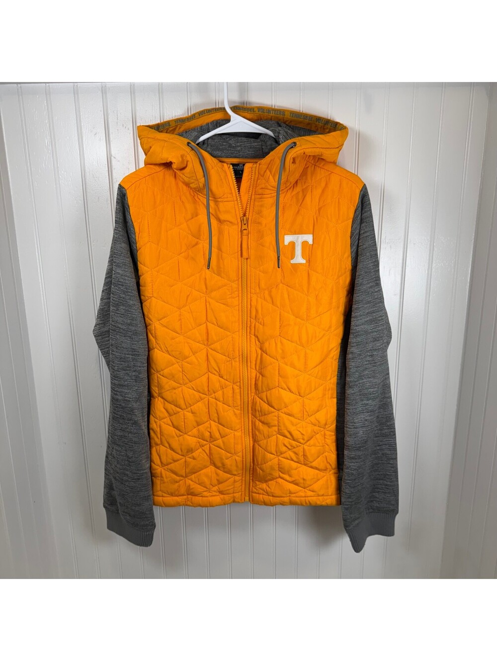 Colosseum Women's Tennessee Volunteers Full Zip Orange Quilted Hooded Jacket L